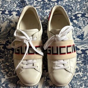 Gucci White and Red Sneakers